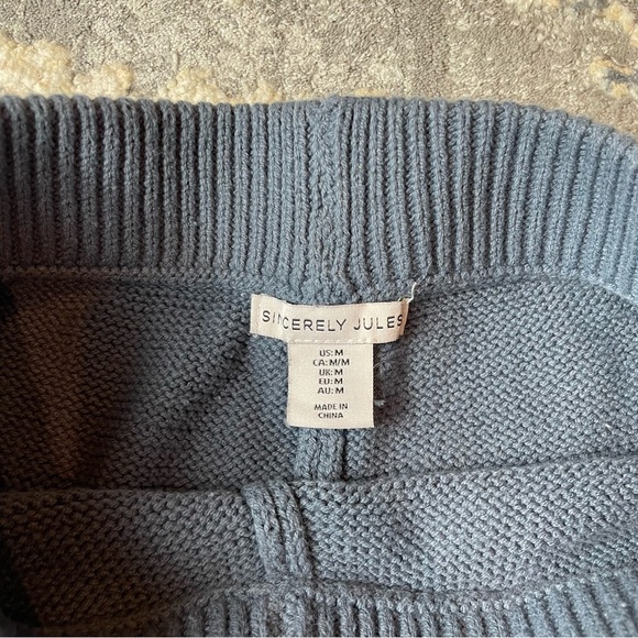 Sincerely Jules Blue Wide Leg Knit Pants & Top Set - Picture 6 of 10